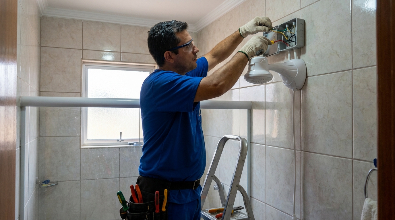 Instalacao de chuveiro eletrico profissional em Recife‑PE