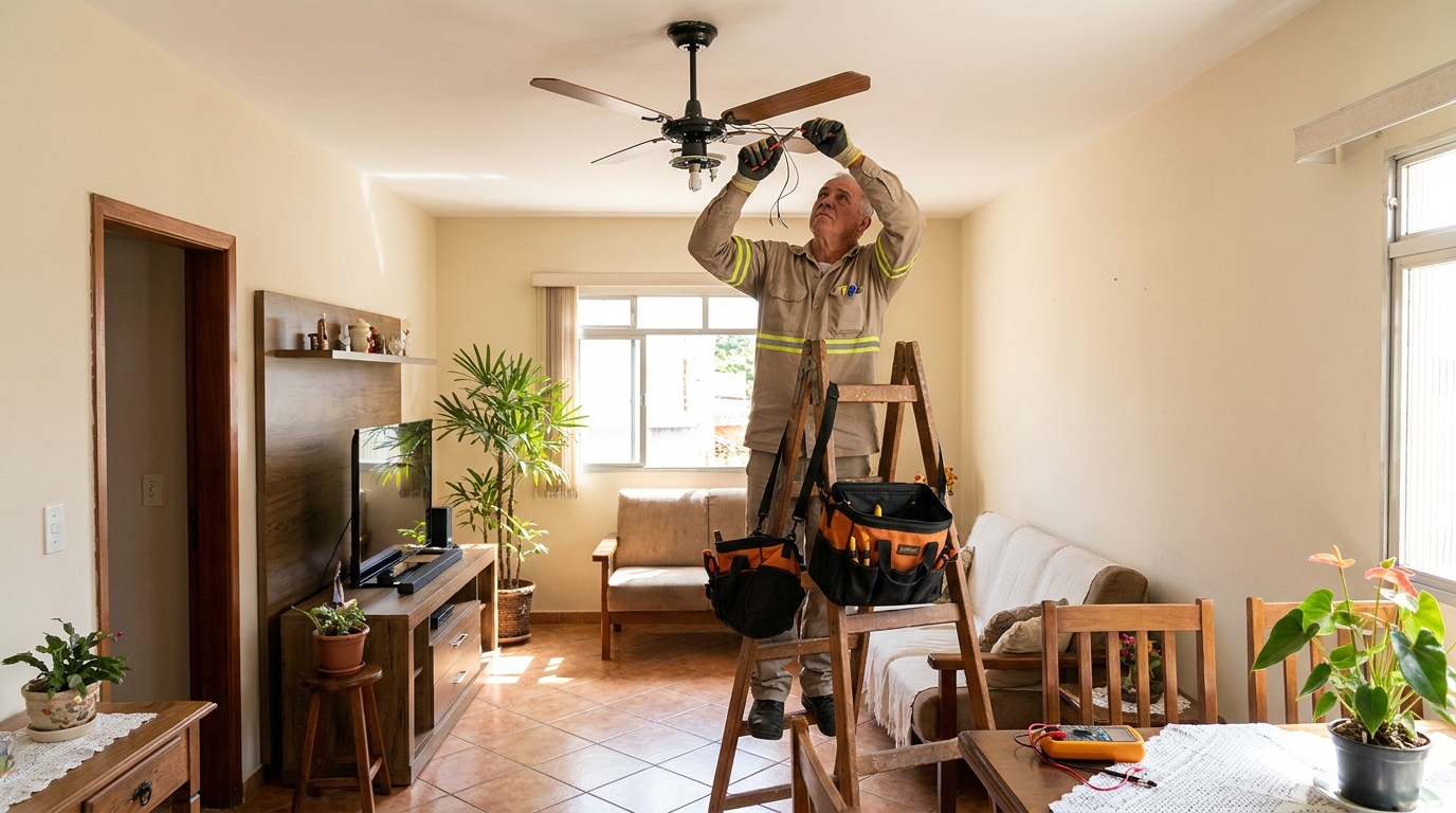 Montagem de ventilador de teto em Recife‑PE